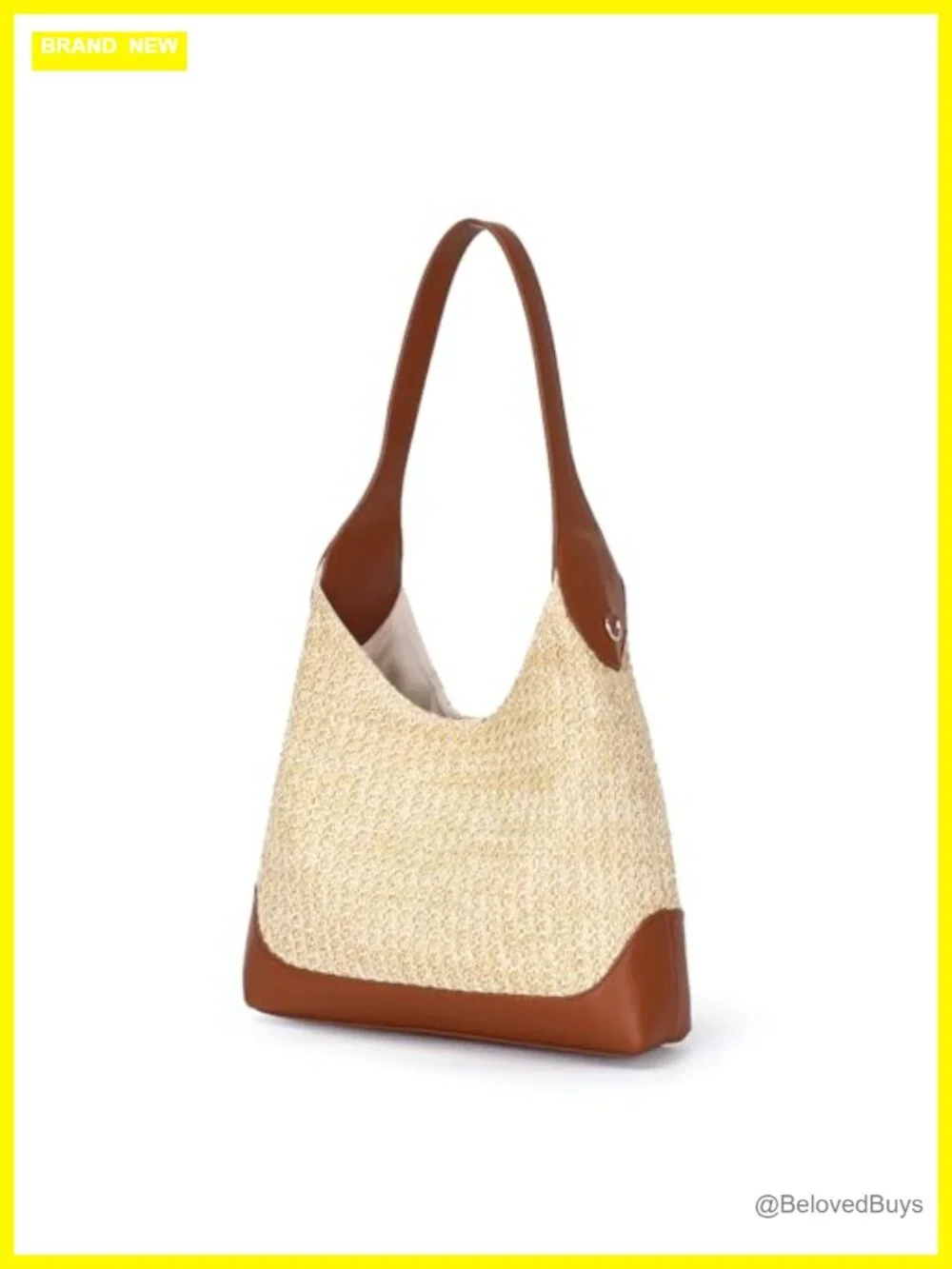 Straw Woven Hobo Shoulder Tote Bag | Slouchy Beach Raffia Handbag